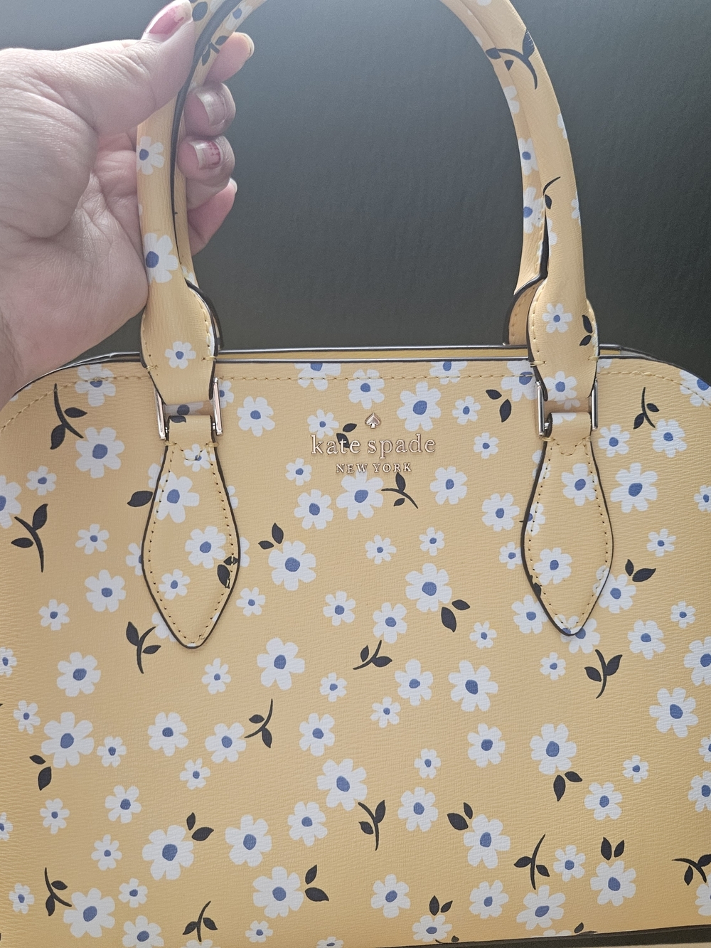 kate spade Yellow Floral Dome Satchel Wiyh Matching Wallet - Picture 2 of 10